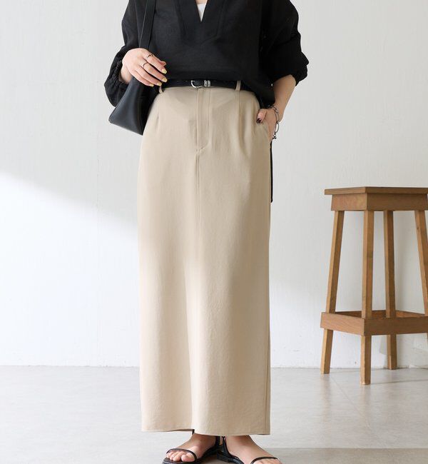  「【高機能/２サイズ展開】ジャージタイトスカート/セットアップ可」|スカート|