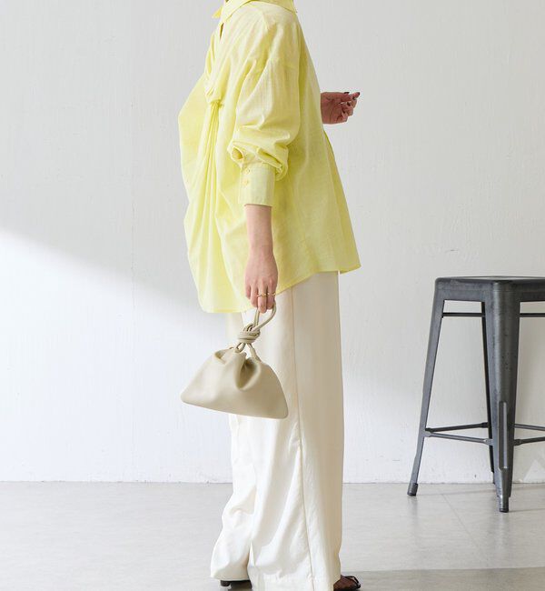  「【涼しく着れる】麻混バックツイストシャツ」|シャツ・ブラウス|