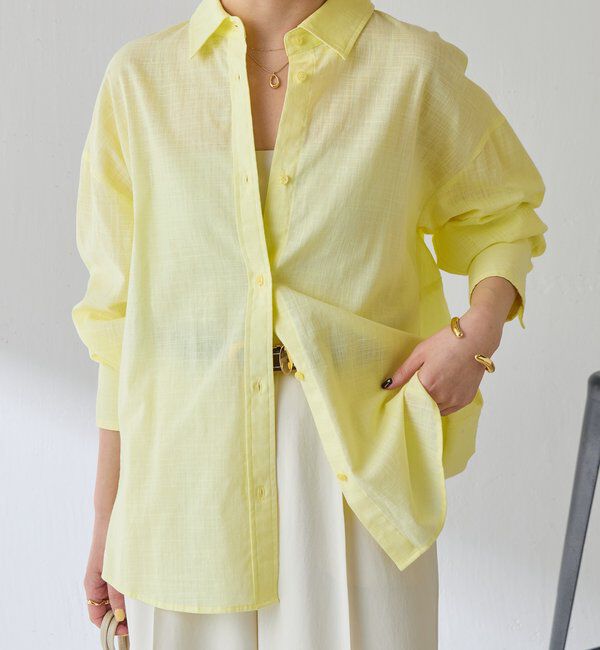  「【涼しく着れる】麻混バックツイストシャツ」|シャツ・ブラウス|