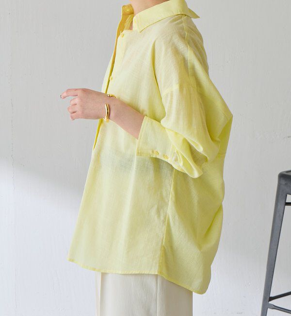  「【涼しく着れる】麻混バックツイストシャツ」|シャツ・ブラウス|