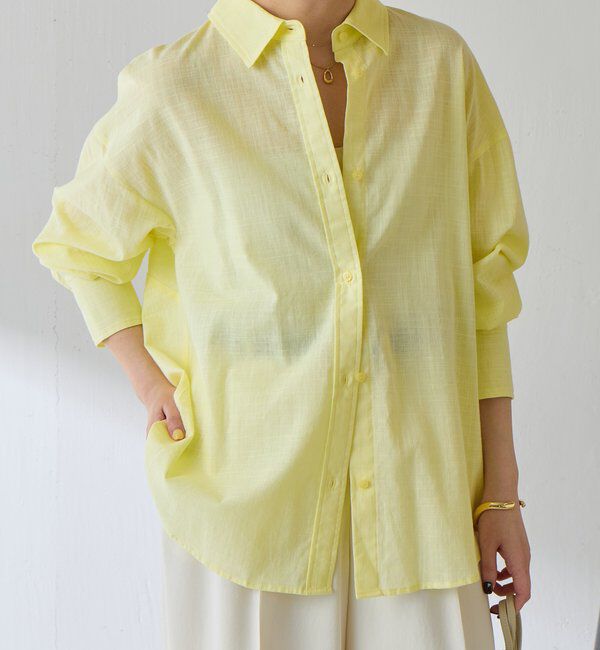  「【涼しく着れる】麻混バックツイストシャツ」|シャツ・ブラウス|