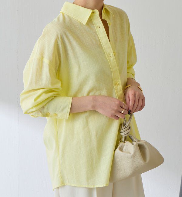  「【涼しく着れる】麻混バックツイストシャツ」|シャツ・ブラウス|