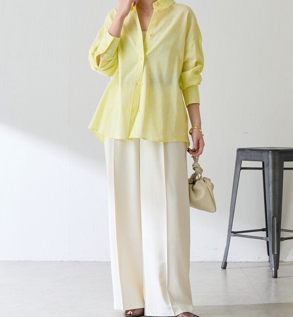  「【涼しく着れる】麻混バックツイストシャツ」|シャツ・ブラウス|