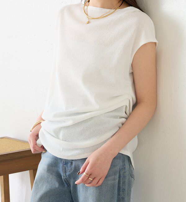  「【上品見えカットソー/シアー】アシメタックフレンチカットソー」|Tシャツ・カットソー|