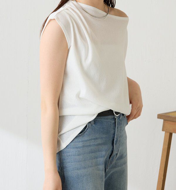  「【上品見えカットソー/シアー】アシメタックフレンチカットソー」|Tシャツ・カットソー|