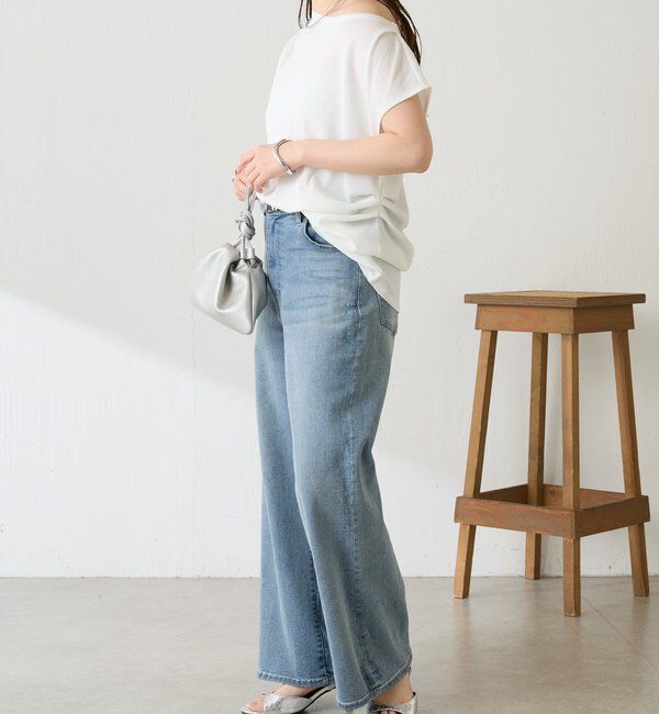  「【上品見えカットソー/シアー】アシメタックフレンチカットソー」|Tシャツ・カットソー|