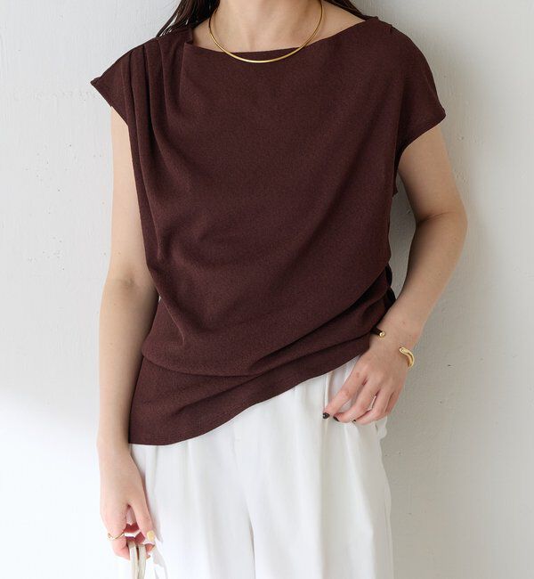  「【上品見えカットソー/シアー】アシメタックフレンチカットソー」|Tシャツ・カットソー|