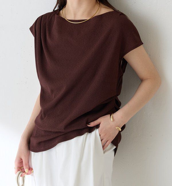  「【上品見えカットソー/シアー】アシメタックフレンチカットソー」|Tシャツ・カットソー|