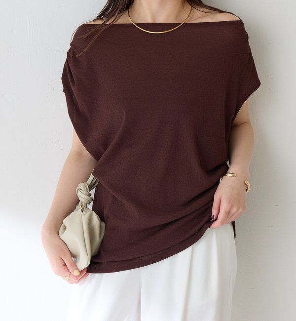  「【上品見えカットソー/シアー】アシメタックフレンチカットソー」|Tシャツ・カットソー|