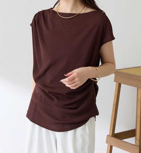  「【上品見えカットソー/シアー】アシメタックフレンチカットソー」|Tシャツ・カットソー|