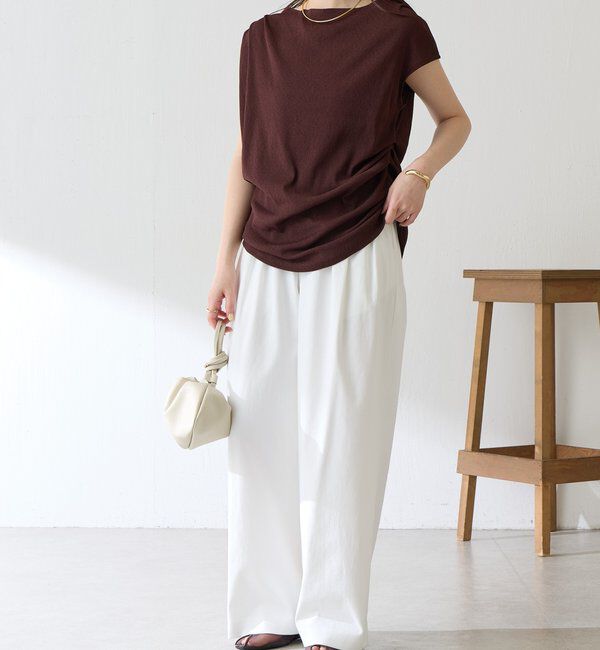  「【上品見えカットソー/シアー】アシメタックフレンチカットソー」|Tシャツ・カットソー|