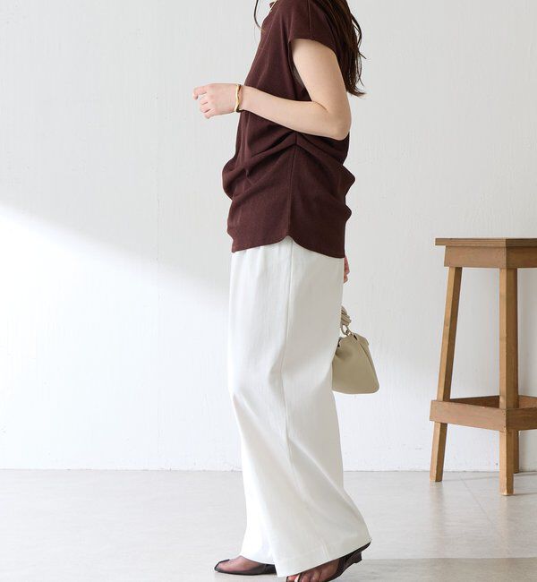  「【上品見えカットソー/シアー】アシメタックフレンチカットソー」|Tシャツ・カットソー|