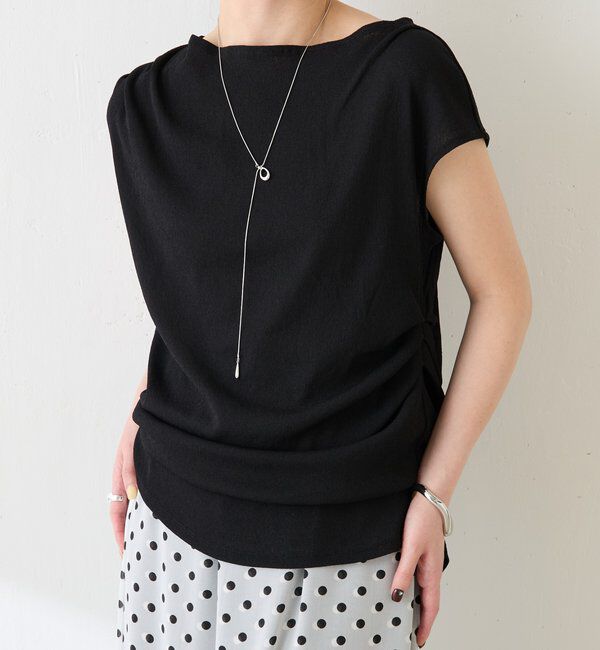  「【上品見えカットソー/シアー】アシメタックフレンチカットソー」|Tシャツ・カットソー|