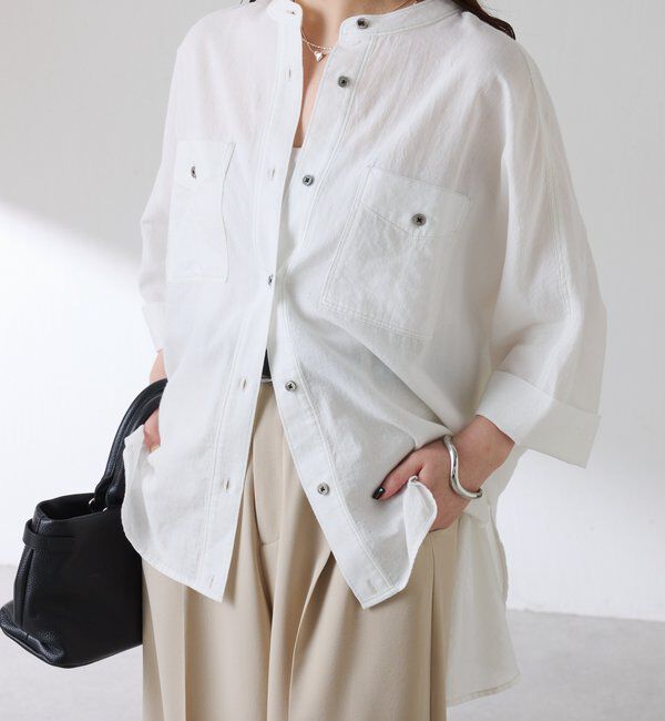  「【丈を変えられる】Q.anosライトデニムドルマンシャツ」|シャツ・ブラウス|