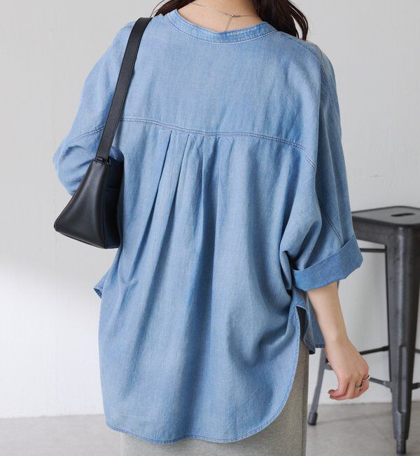  「【丈を変えられる】Q.anosライトデニムドルマンシャツ」|シャツ・ブラウス|