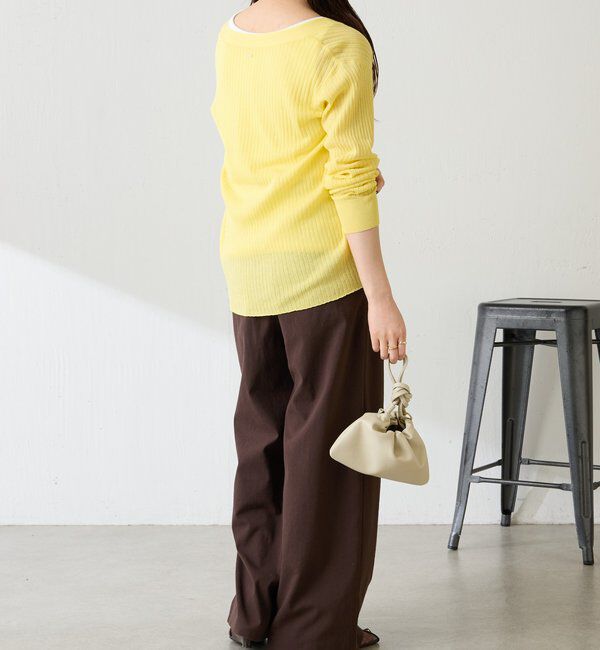  「【接触冷感】ドライコットンワイドリブカーディガン」|ニット・セーター|