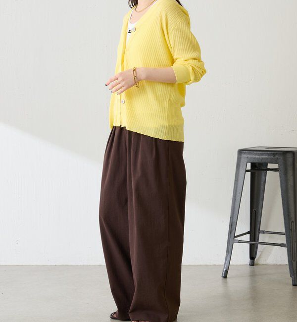  「【接触冷感】ドライコットンワイドリブカーディガン」|ニット・セーター|