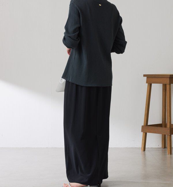  「【接触冷感】ドライコットンワイドリブカーディガン」|ニット・セーター|