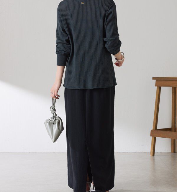  「【接触冷感】ドライコットンワイドリブカーディガン」|ニット・セーター|
