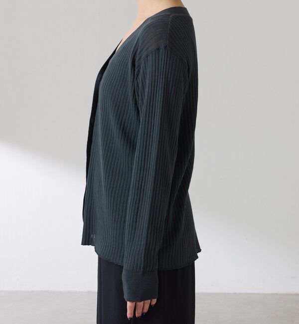  「【接触冷感】ドライコットンワイドリブカーディガン」|ニット・セーター|