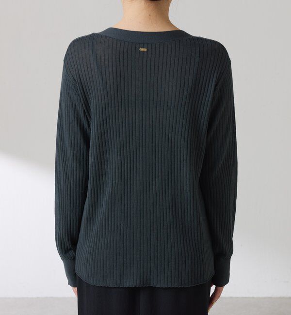  「【接触冷感】ドライコットンワイドリブカーディガン」|ニット・セーター|