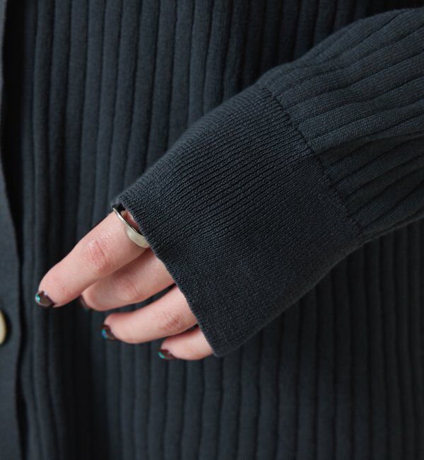  「【接触冷感】ドライコットンワイドリブカーディガン」|ニット・セーター|