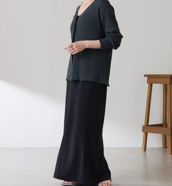  「【接触冷感】ドライコットンワイドリブカーディガン」|ニット・セーター|