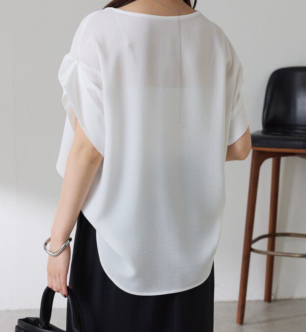  「【袖をアレンジできる】袖アレンジジョーゼットロゴTシャツ」|Tシャツ・カットソー|