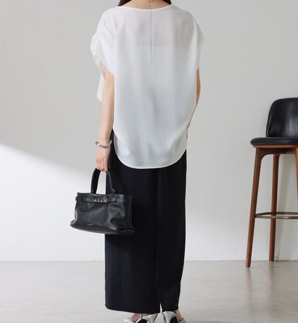  「【袖をアレンジできる】袖アレンジジョーゼットロゴTシャツ」|Tシャツ・カットソー|