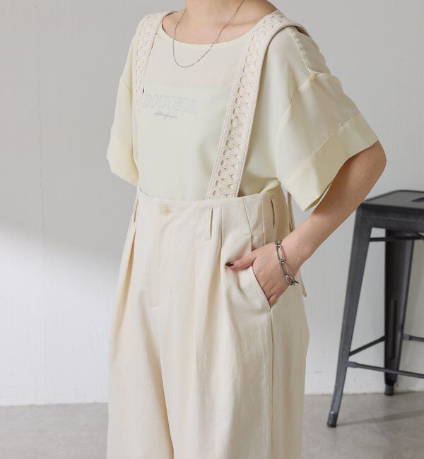  「【袖をアレンジできる】袖アレンジジョーゼットロゴTシャツ」|Tシャツ・カットソー|