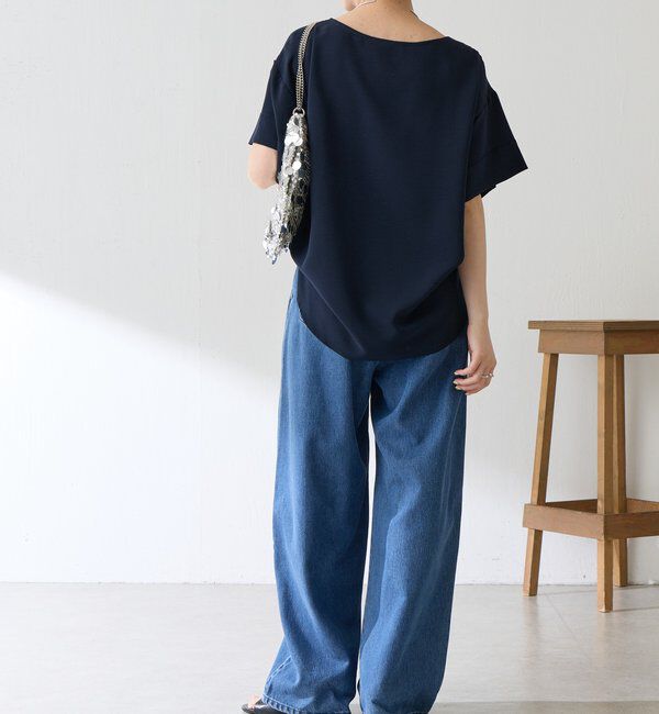  「【袖をアレンジできる】袖アレンジジョーゼットロゴTシャツ」|Tシャツ・カットソー|