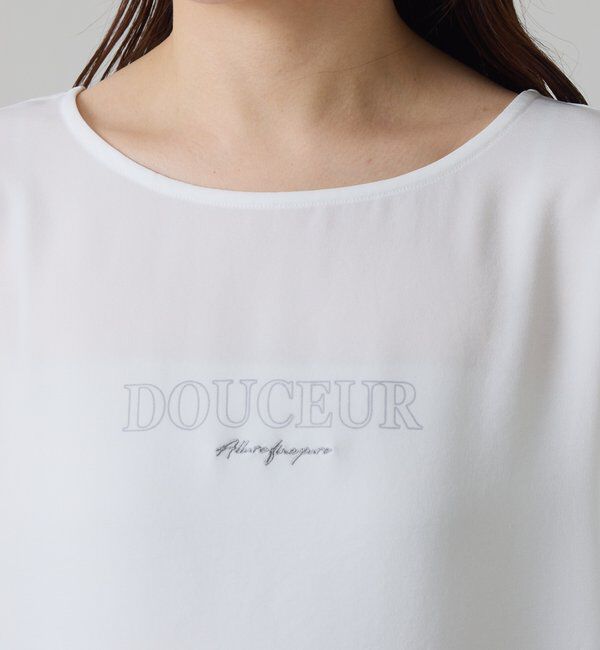  「【袖をアレンジできる】袖アレンジジョーゼットロゴTシャツ」|Tシャツ・カットソー|