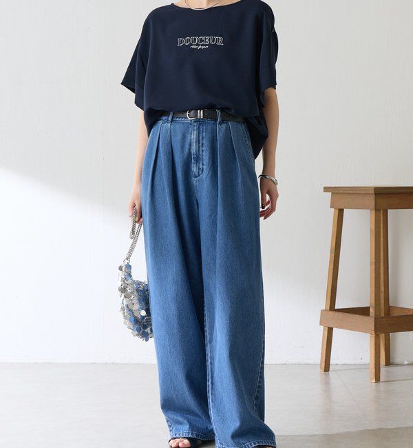  「【袖をアレンジできる】袖アレンジジョーゼットロゴTシャツ」|Tシャツ・カットソー|