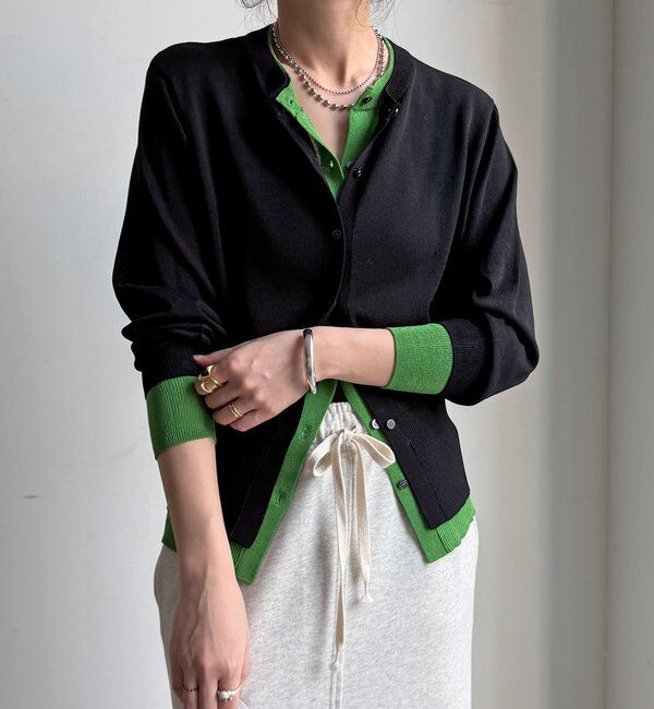  「【WEB限定】レイヤード風カーディガン」|カーディガン|