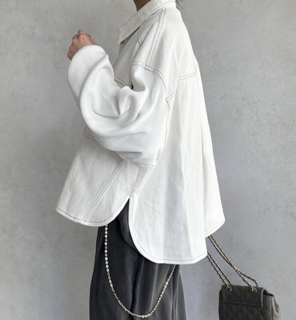  「【WEB限定】袖ニットデニムジャケット」|ブルゾン・スタジャン|