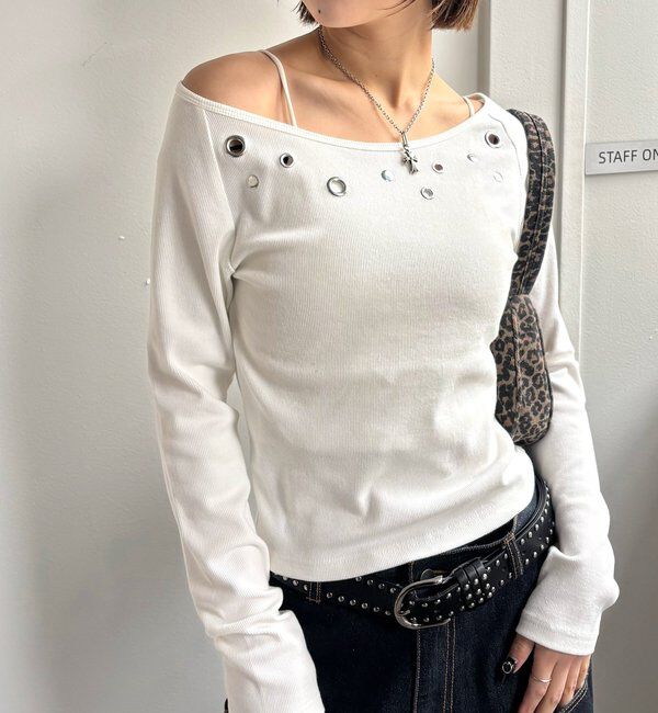  「アイレットオフショルトップス」|Tシャツ・カットソー|