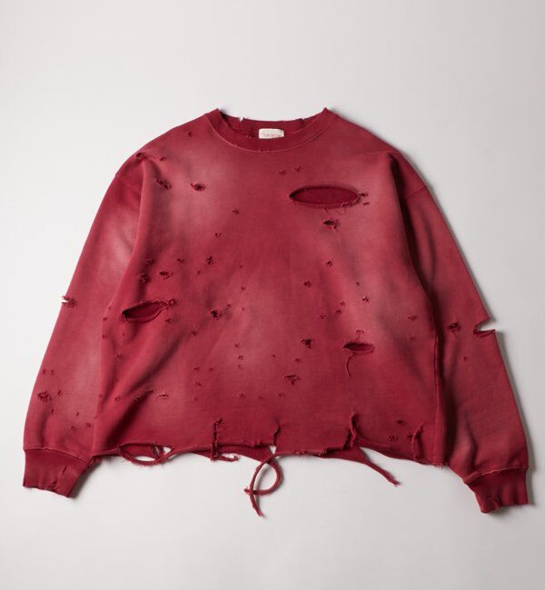  「【FromVintage】ダメージスウェット」|Tシャツ・カットソー|レッド