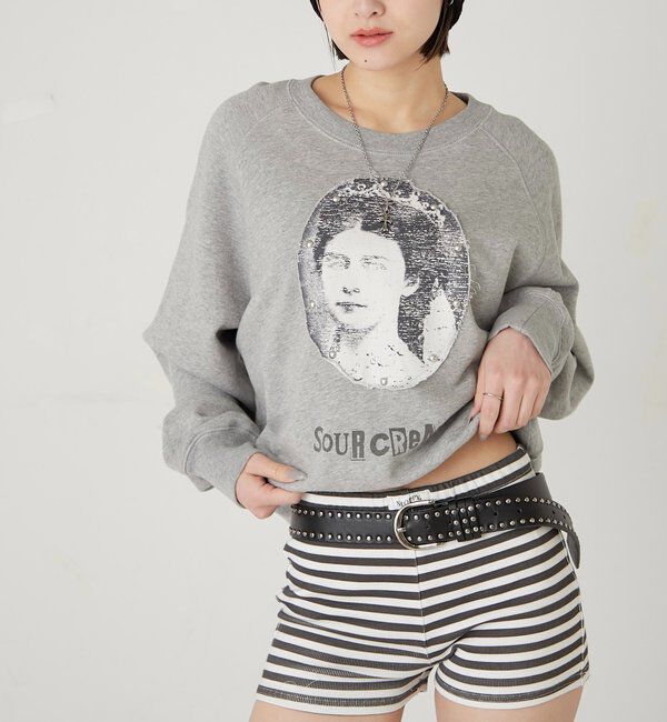  「【Sourcream】リメイクスタッズスウェット」|Tシャツ・カットソー|
