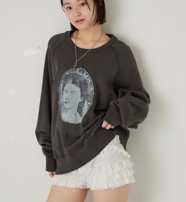  「【Sourcream】リメイクスタッズスウェット」|Tシャツ・カットソー|