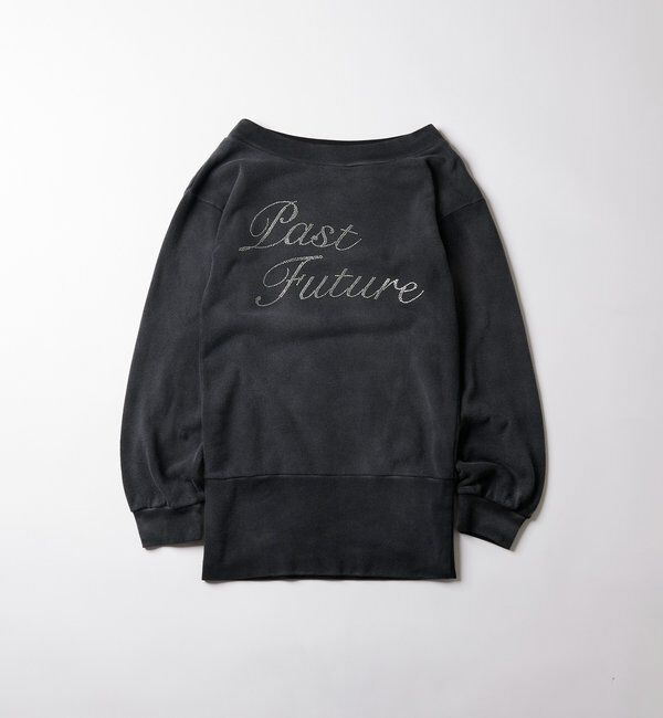  「ラインストーンロゴオフショルスウェット」|Tシャツ・カットソー|ブラック