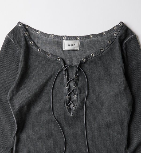  「プロセストレースアップトップス」|Tシャツ・カットソー|