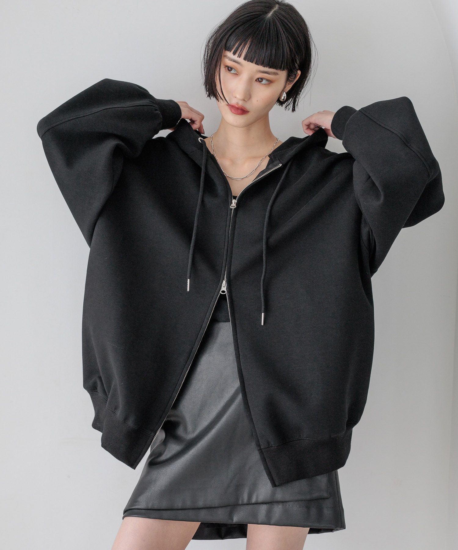 LOWRYS FARM「ＢＩＧＺＩＰフーディ」|Tシャツ・カットソー|BLK