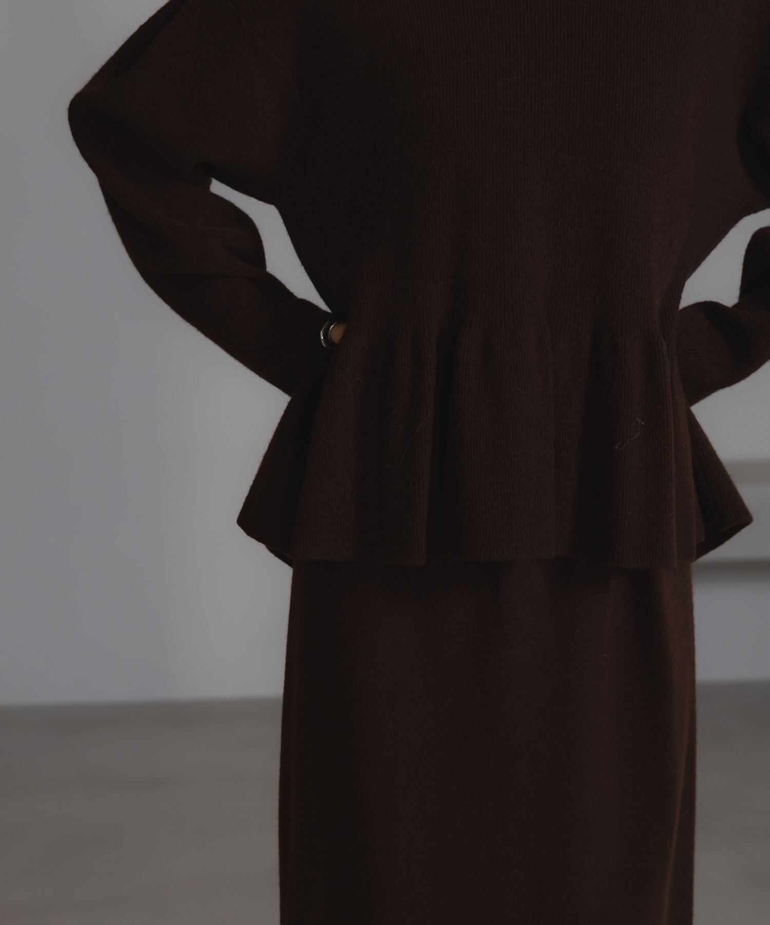 LOWRYS FARM「ペプラムニットSETUP」|ワンピース|