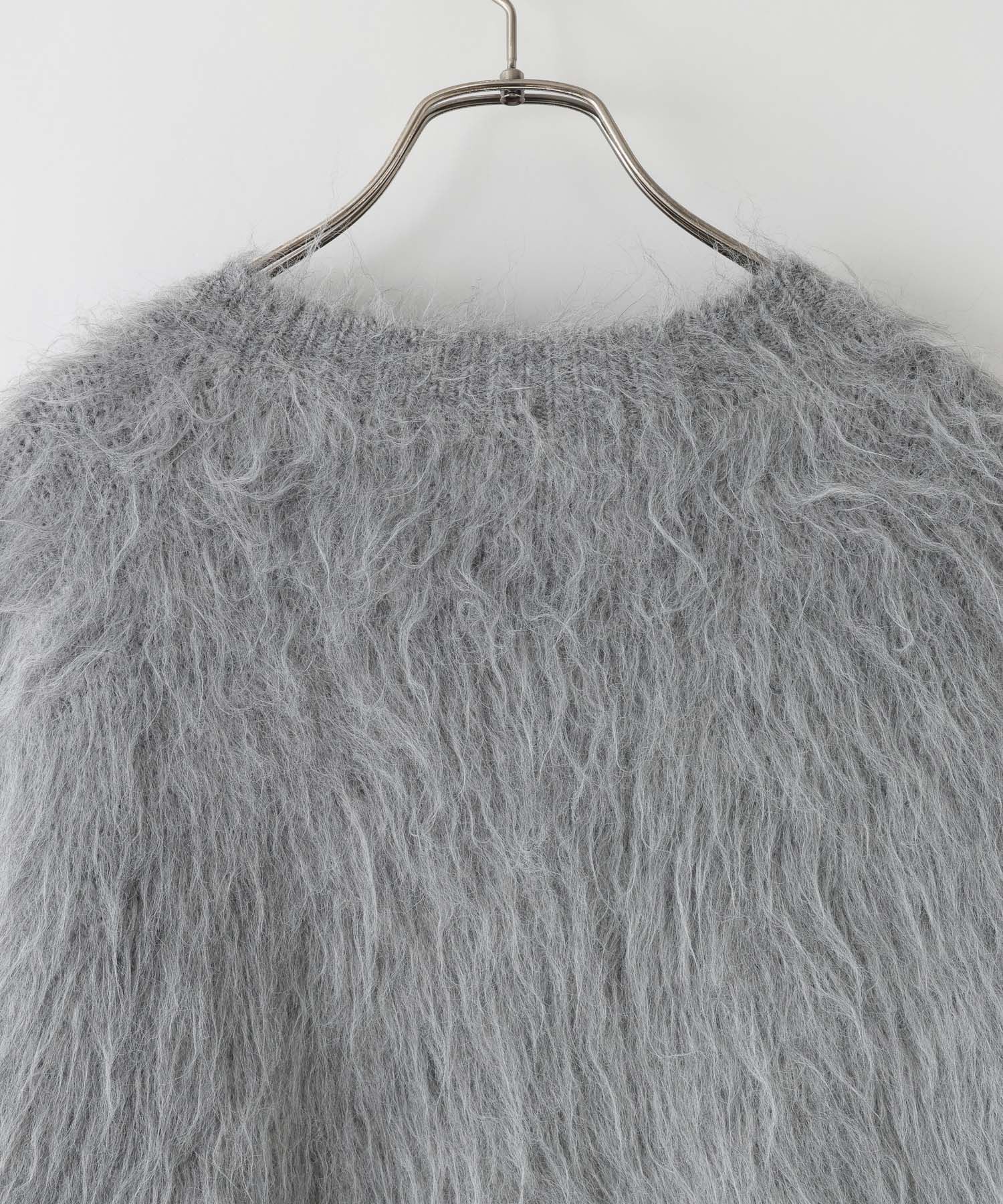 LOWRYS FARM「シャギーロングVカーディガン」|ニット・セーター|