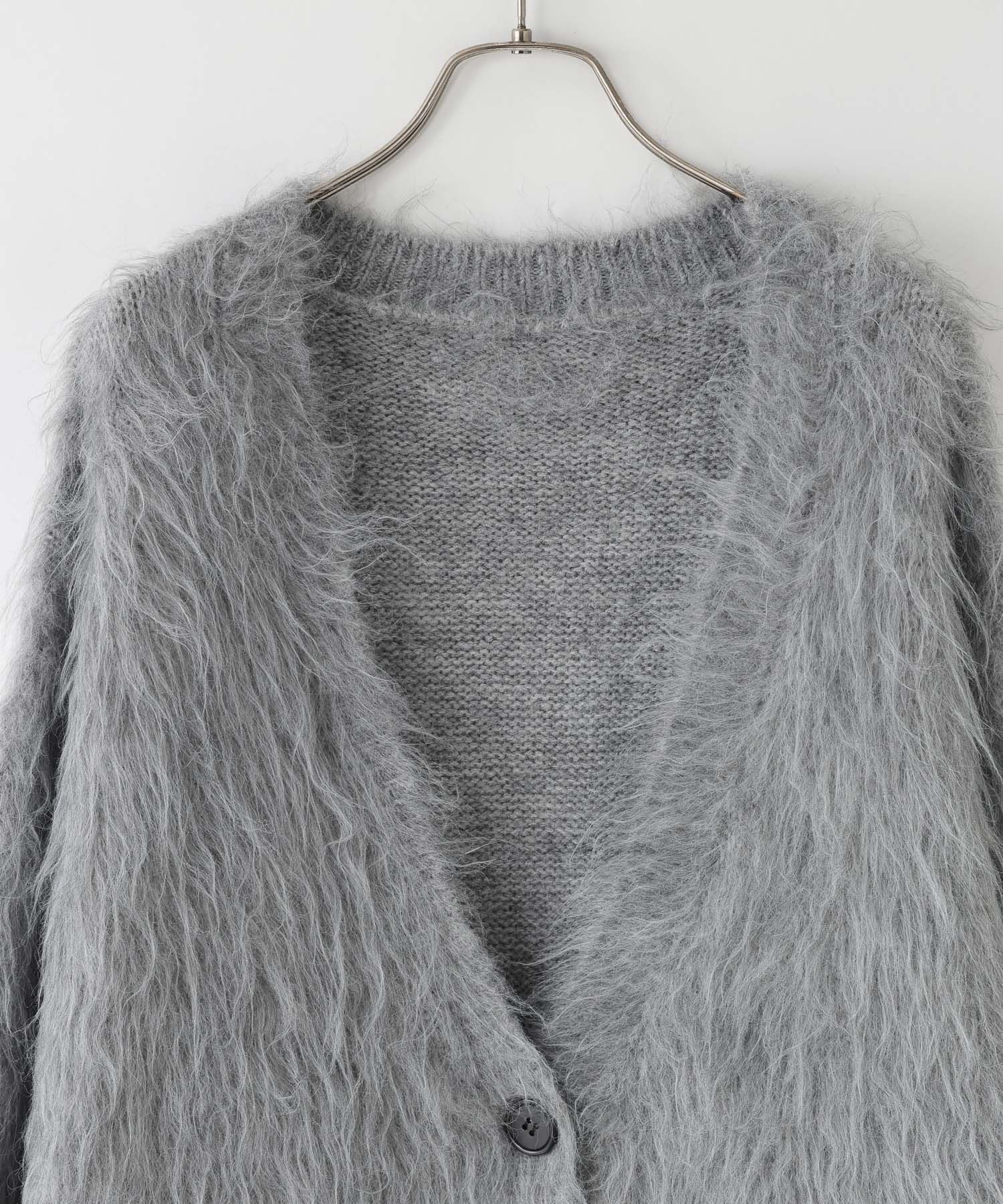 LOWRYS FARM「シャギーロングVカーディガン」|ニット・セーター|