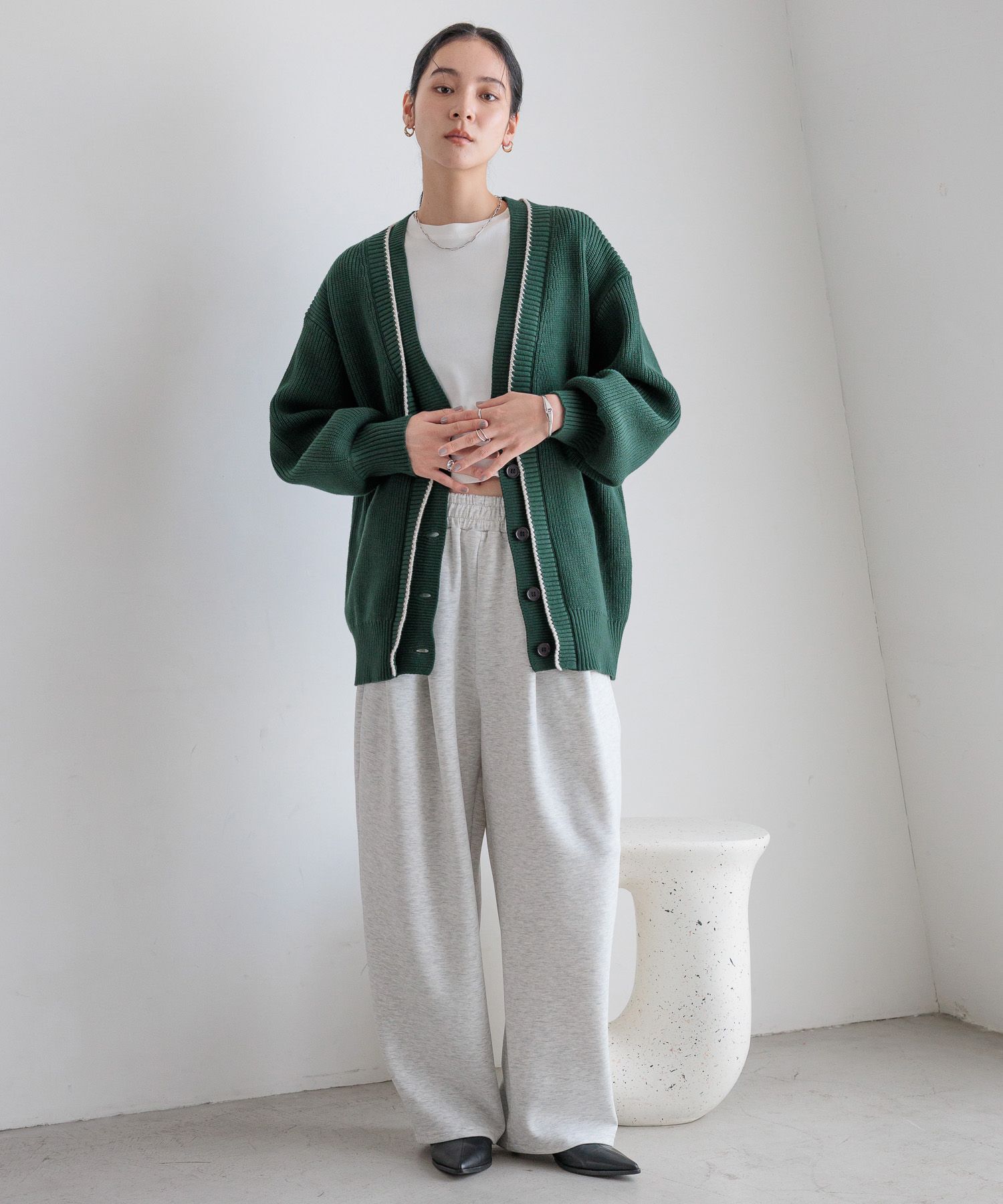 LOWRYS FARM「７ＧハイショクＶカーディガン」|カーディガン|