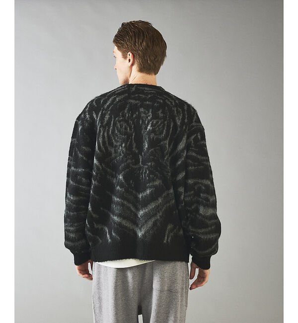 ABAHOUSE「【PENNEYS/ぺニーズ】TIGER PATTERN SHAGGY CARDI」|カーディガン|グレー系その他1