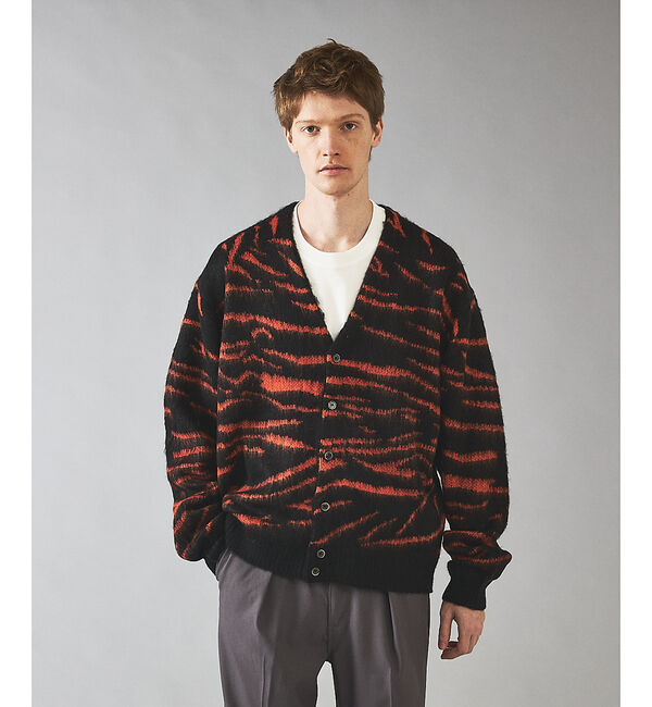 ABAHOUSE「【PENNEYS/ぺニーズ】TIGER PATTERN SHAGGY CARDI」|カーディガン|