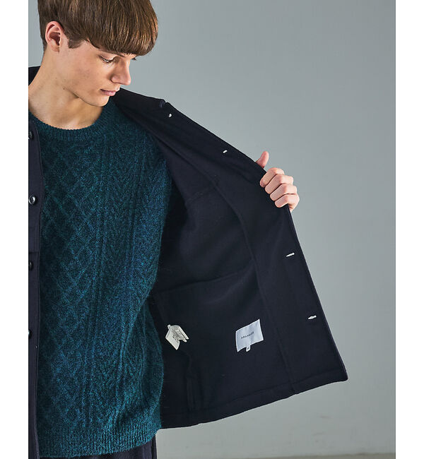 ABAHOUSE「【セットアップ対応】ウールミルド CPOシャツブルゾン/ ボックスシルエット」|ブルゾン・スタジャン|