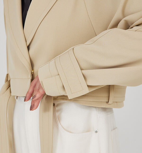 qualite「ドレープツイル2WAYコート」|トレンチコート|